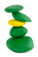 Fototapeta premium Green and Yellow Balancing stones