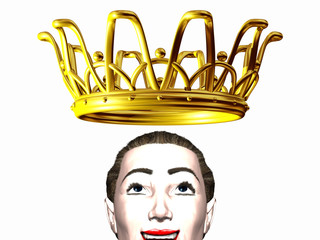 princess crown from below in Gold