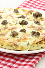 rustic ground beef  pizza