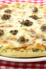 rustic ground beef  pizza