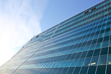 stretched dark structure of modern windows