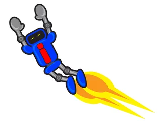 Deurstickers illustration van vliegende robot © cartoon11