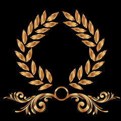 Gold laurel wreath decoration