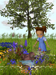 The girl in the forest.