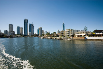 Fototapeta premium Waterway Scene, Surfers Paradise, Australia