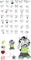 zebra kid cartoon set5