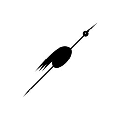 Funny stork black silhouette for your design