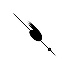 Funny stork black silhouette for your design