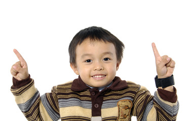 little boy hand gesturing isolated