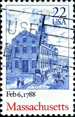 February, 6; 1788. Massachusetts US Postage.