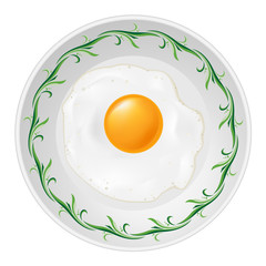 Fried egg on plate