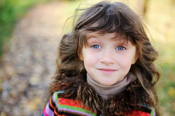 Fototapeta premium Portrait of funky little child girl