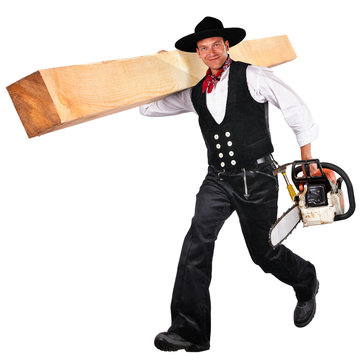 carpenter in traditinal guild clothing