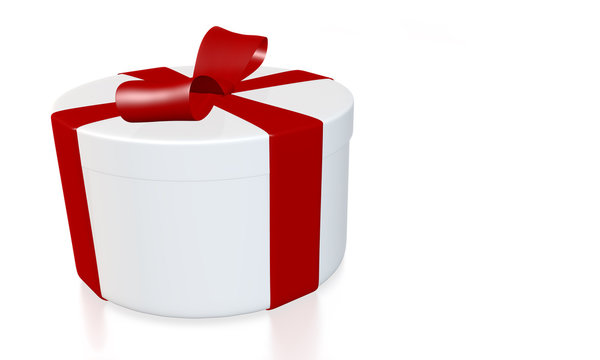 Round gift box with path