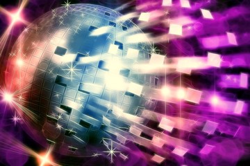 Abstract representation of disco ball explosion