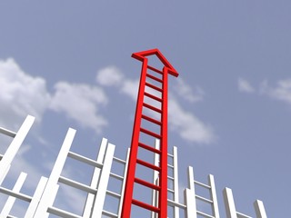 Ladder of acheivment. success and persistence concept
