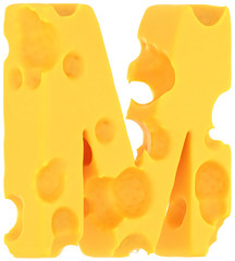 Cheeze font M letter isolated on white