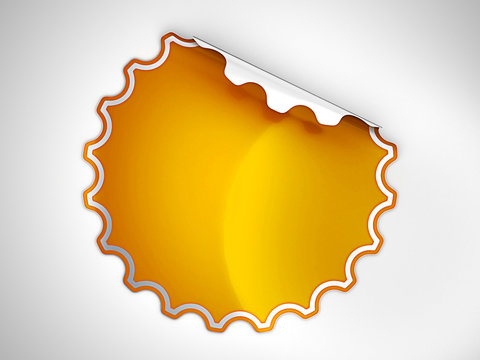 Orange round hamous sticker or label