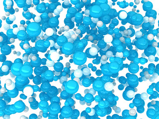 Abstract white and blue balls isolated