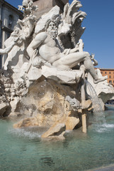 Nettuno's fountain in Piazza Navona at Roma