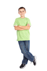 Fototapeta premium Boy in green t-shirt