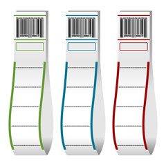 Luggage paper tags with barcode over white background