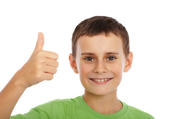 Cute kid with thumbs up