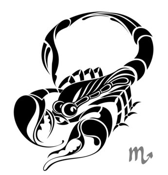 Scorpio zodiac vector sign. Tattoo design