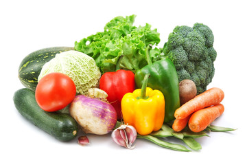 vegetables isolated on white