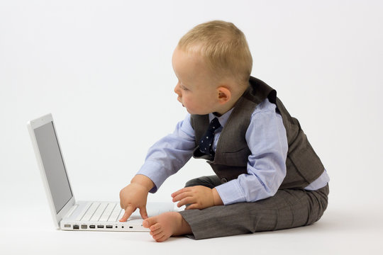 Baby Typing on Laptop