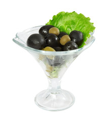 green and black olives