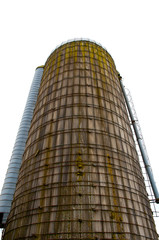 Fototapeta na wymiar Big metallic silo for storage