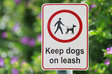 "Keep Dogs on Leash" Sign