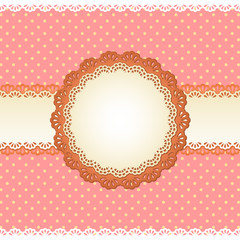 Greeting retro card with frame.