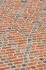 diagonal brick wall