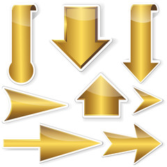 Golden stickers from arrows.