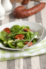 Chorizo and spinach salad