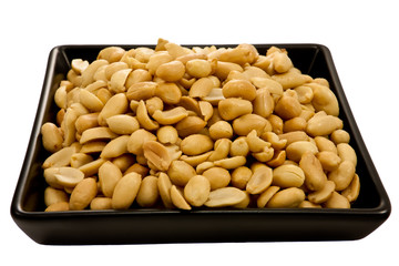 peanuts on black plate