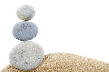 Fototapeta na wymiar Stones on sand