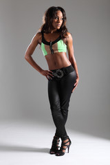 Beautiful young black african model fit body