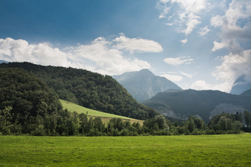 Mountains with green grass