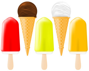 Ice Cream and Popsicle on a stick