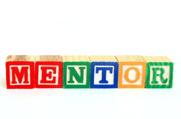 Mentor in alphabet blocks