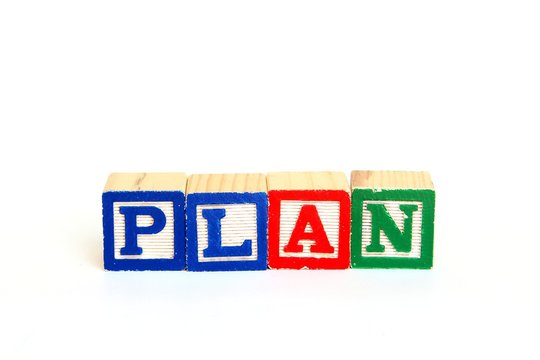 Plan in alphabet blocks