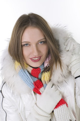 Smiling girl in winter style