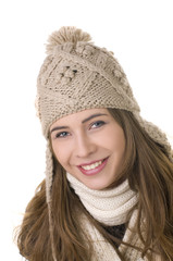 Smiling girl in winter style