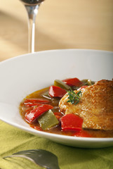 assiette de poulet basqaise