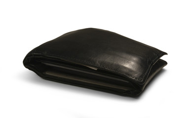 black leather moneybag