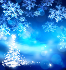 art abstract christmas blue background