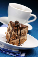 Piece of cake and coffee